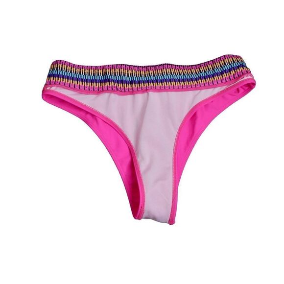 Shein High Waist Pink Tribal Waist Cheeky Swim Bottom LARGE Wild Side Poolcore - Picture 7 of 9